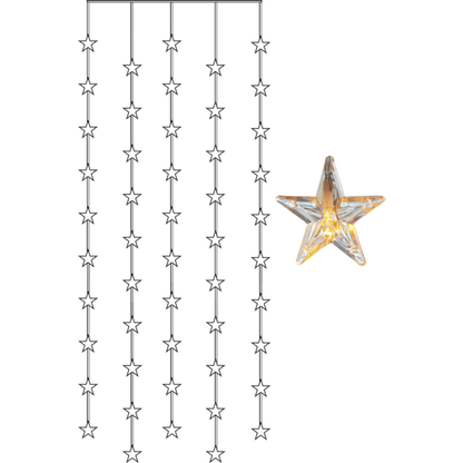 Belysning Jul Lysgardin Star 90x200 cm