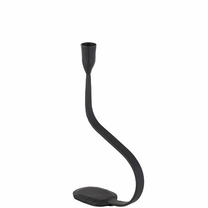 Lysestake svart metall 30 cm
