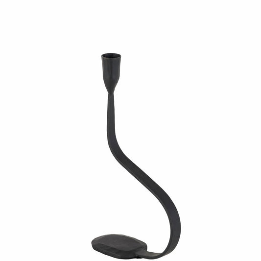 Lysestake svart metall 30 cm