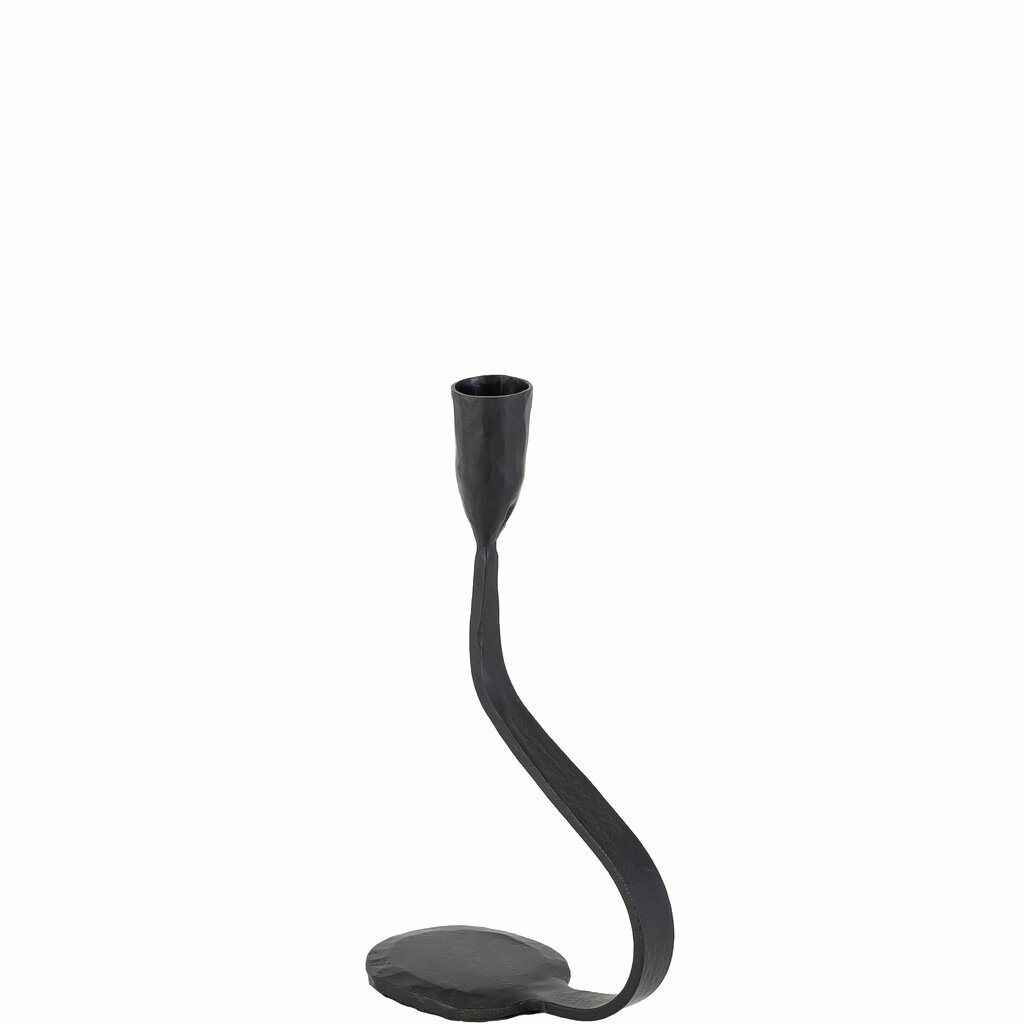 Lysestake svart metall 22 cm