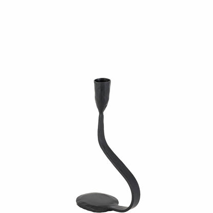 Lysestake svart metall 22 cm