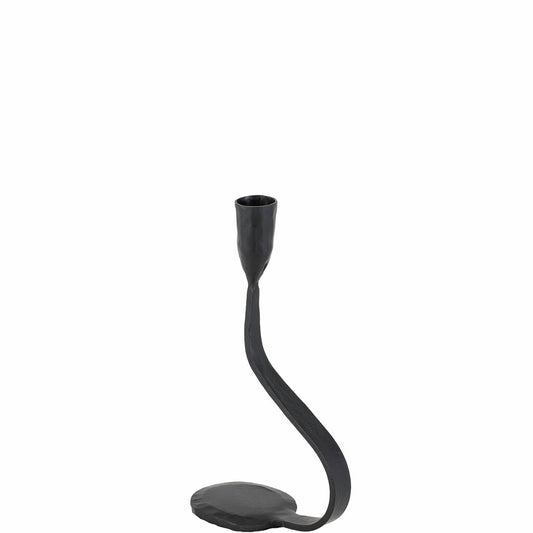Lysestake svart metall 22 cm