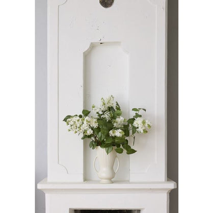 Dekorativ vase med hanker 27,5 cm hvit