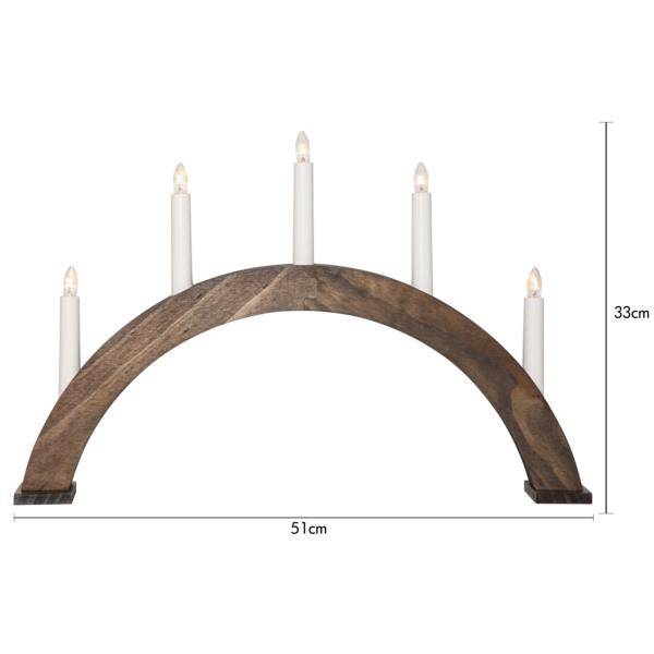 Adventslysestake ALBO 51,5x6x33 cm Vanøtsbrun