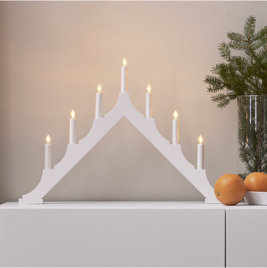 Adventslysestake ALMA 58,5x5,5x40,5 cm hvit