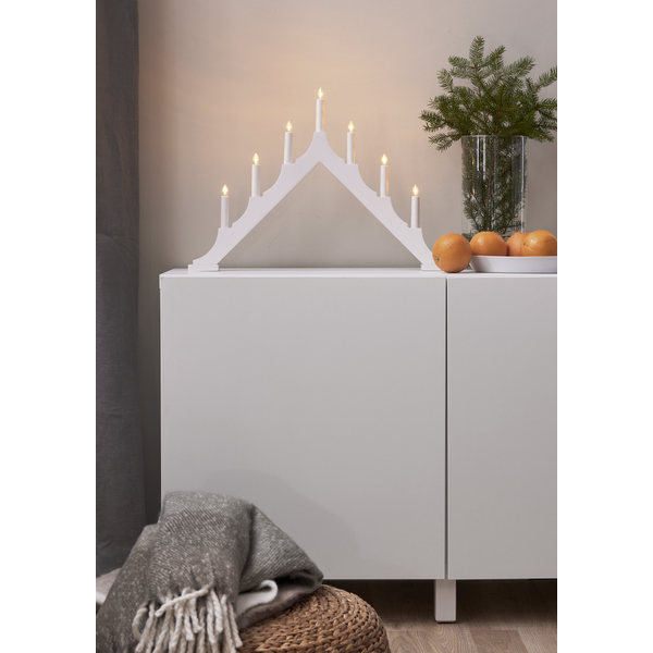 Adventslysestake ALMA 58,5x5,5x40,5 cm hvit