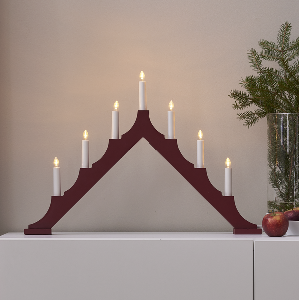 Adventslysestake ALMA 58,5x5,5x40,5 cm Rød