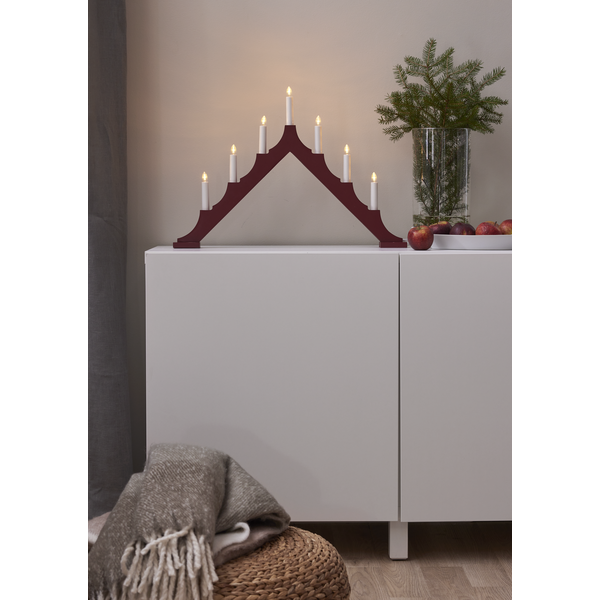 Adventslysestake ALMA 58,5x5,5x40,5 cm Rød