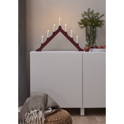 Adventslysestake ALMA 58,5x5,5x40,5 cm Rød