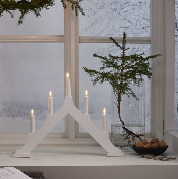 Adventslysestake ALMA 44x5,5x33,5 cm hvit