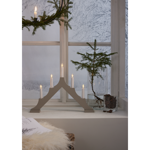 Adventslysestake ALMA 44x5,5x33,5 cm Beige