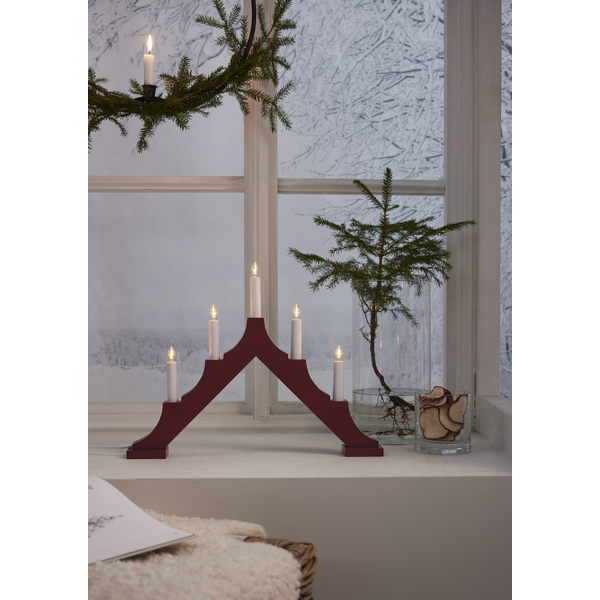 Adventslysestake ALMA 44x5,5x33,5 cm Rød
