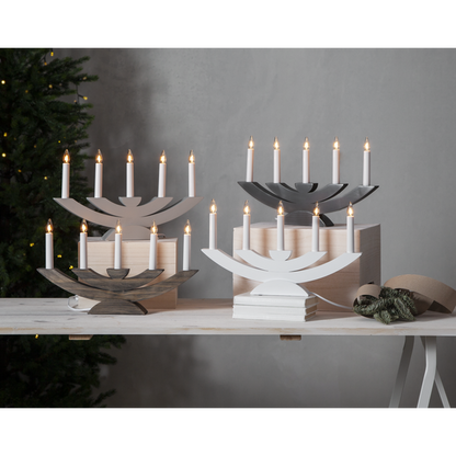 Adventslysestake Navida 42x5x24 cm grå