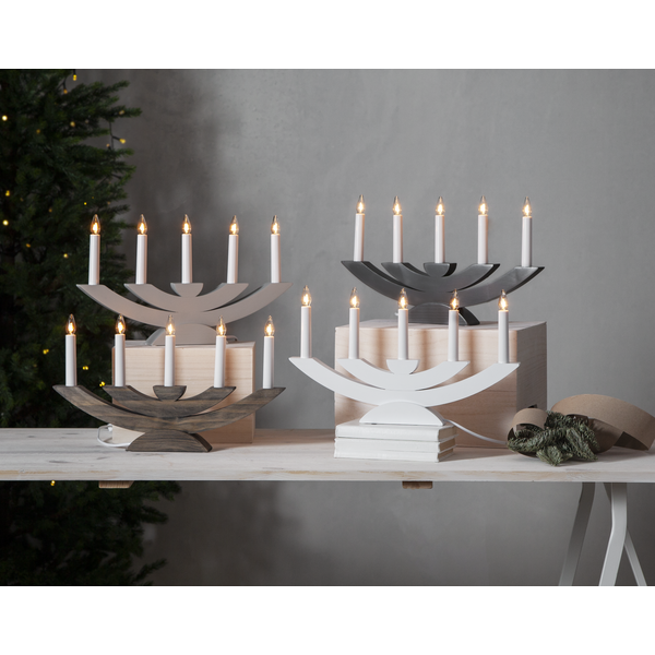 Adventslysestake Navida 42x5x24 cm brun