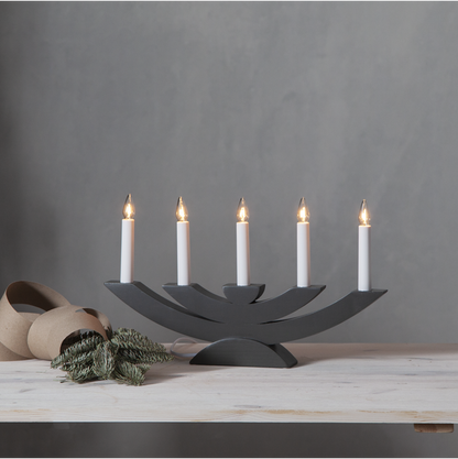 Adventslysestake Navida 42x5x24 cm grå