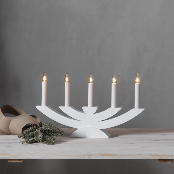 Adventslysestake Navida 42x5x24 cm hvit
