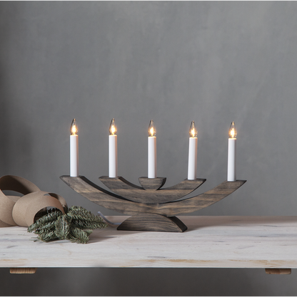 Adventslysestake Navida 42x5x24 cm brun