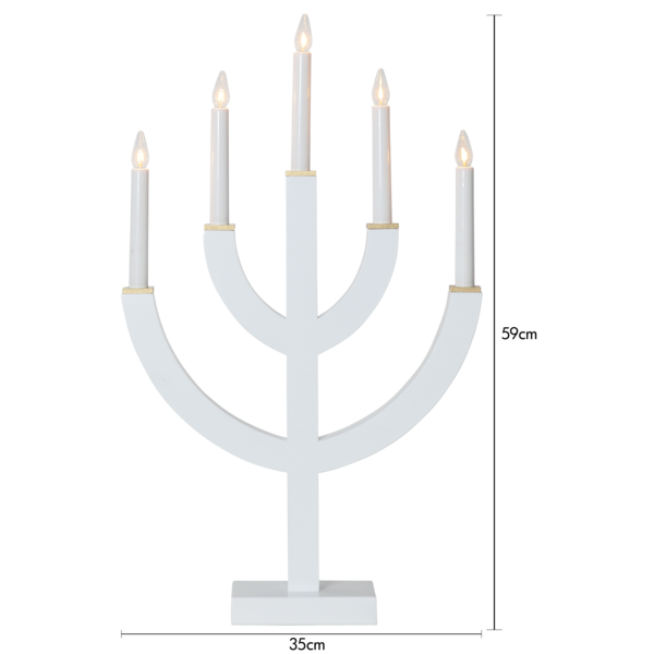 Adventslysestake ANNO 59 cm hvit