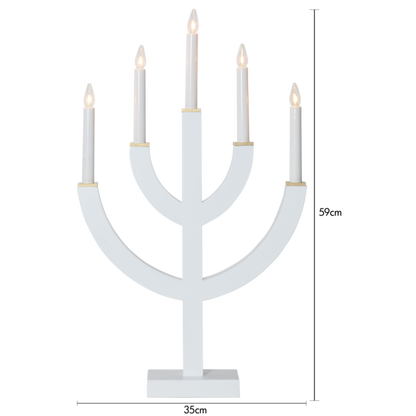 Adventslysestake ANNO 59 cm hvit