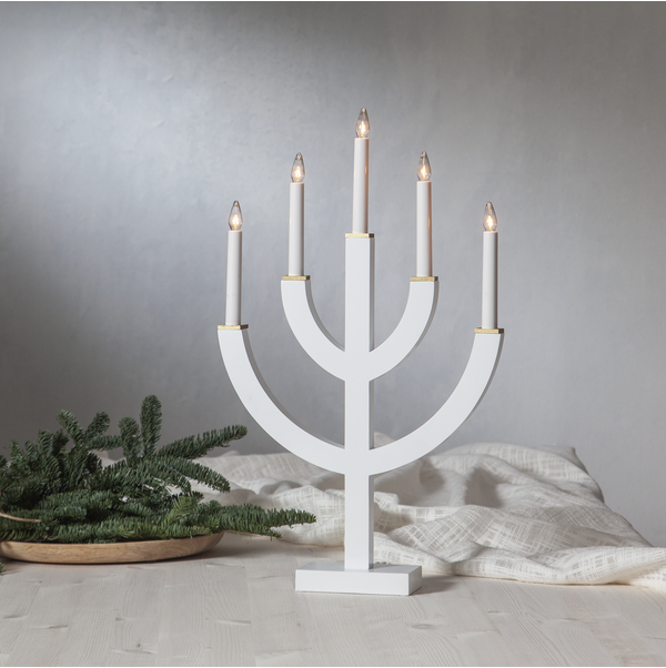 Adventslysestake ANNO 59 cm hvit