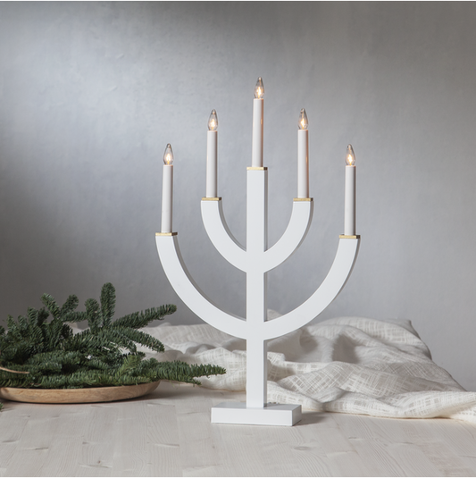 Adventslysestake ANNO 59 cm hvit