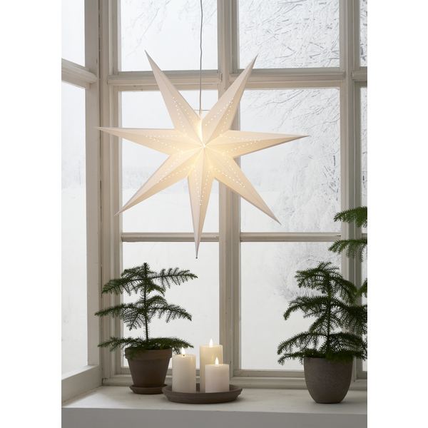 Adventsstjerne Papirstjerne Lyse hvit 70 cm