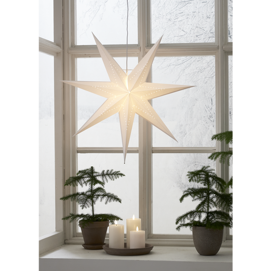 Adventsstjerne Papirstjerne Lyse hvit 70 cm