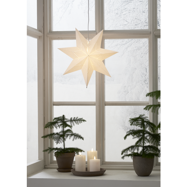 Adventsstjerne Papirstjerne Lyse hvit 43 cm