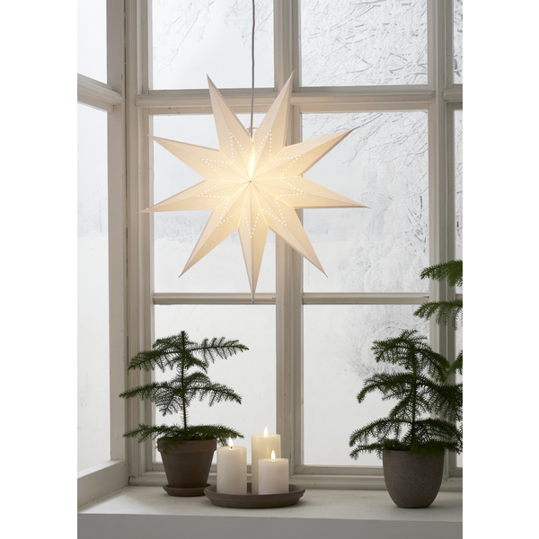 Adventsstjerne Papirstjerne Lyse hvit 60 cm