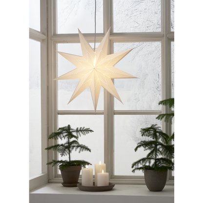 Adventsstjerne Papirstjerne Lyse hvit 60 cm