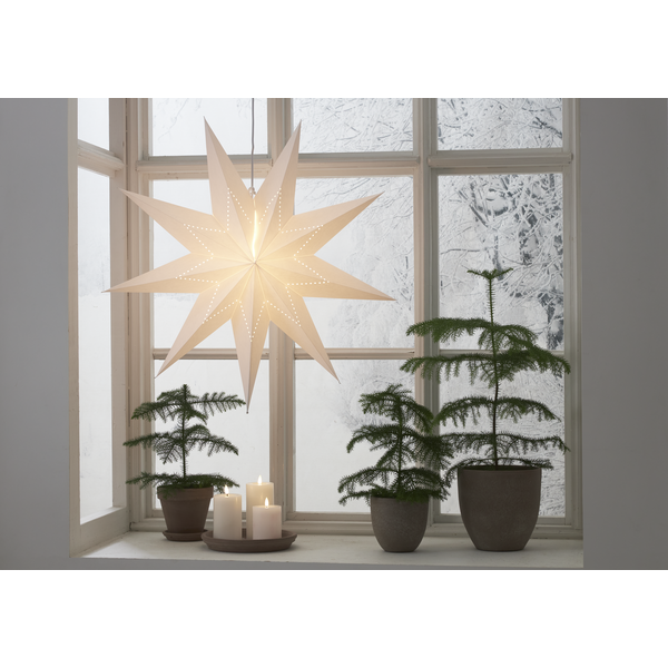 Adventsstjerne Papirstjerne Lyse hvit 80 cm