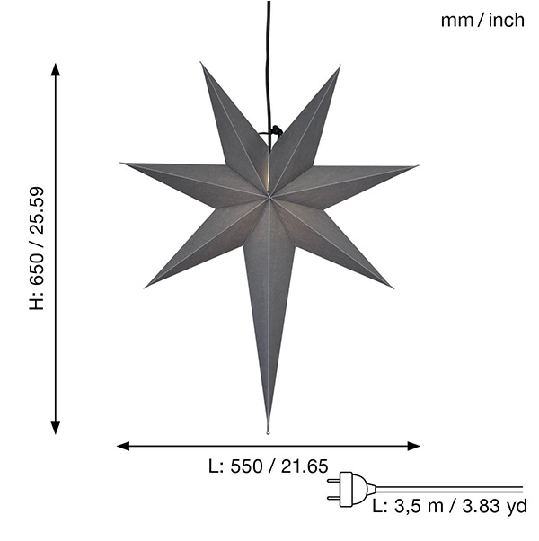 Adventsstjerne Papirstjerne Ozen 66 cm