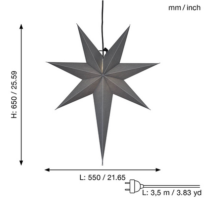 Adventsstjerne Papirstjerne Ozen 66 cm