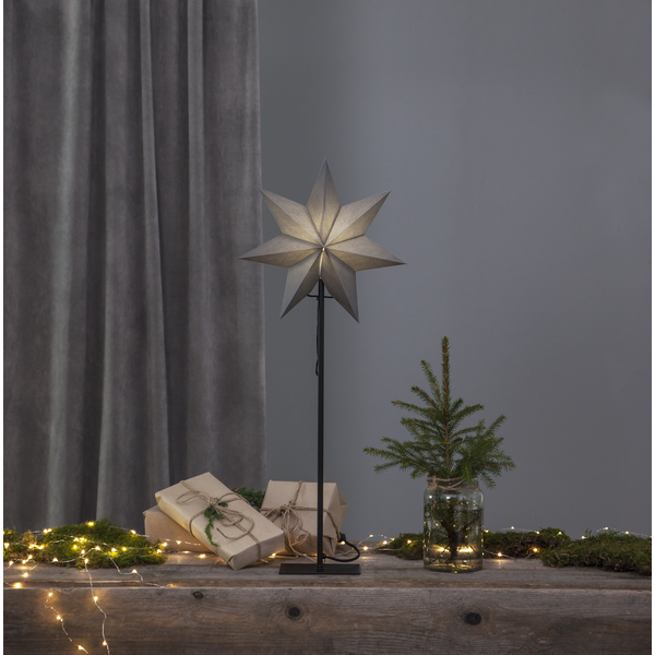 Adventsstjerne Papirstjerne på base Frozen 85 cm Grå