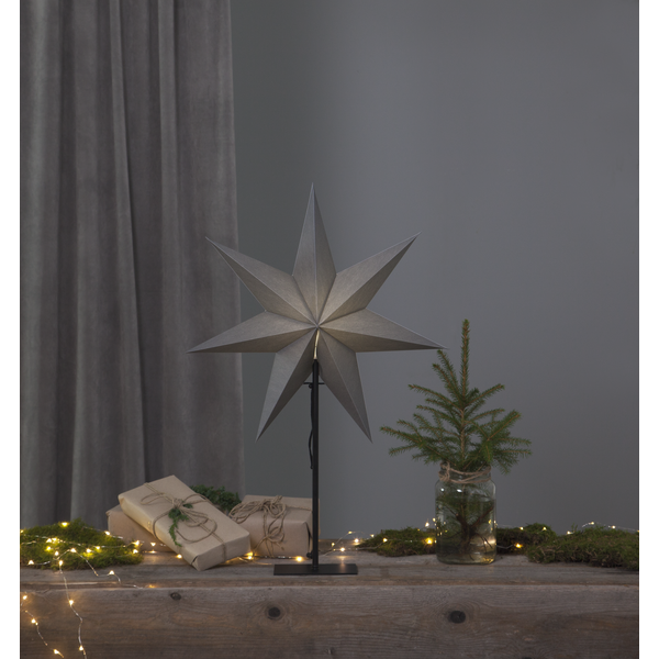 Adventsstjerne Papirstjerne på base Frozen 75 cm Grå