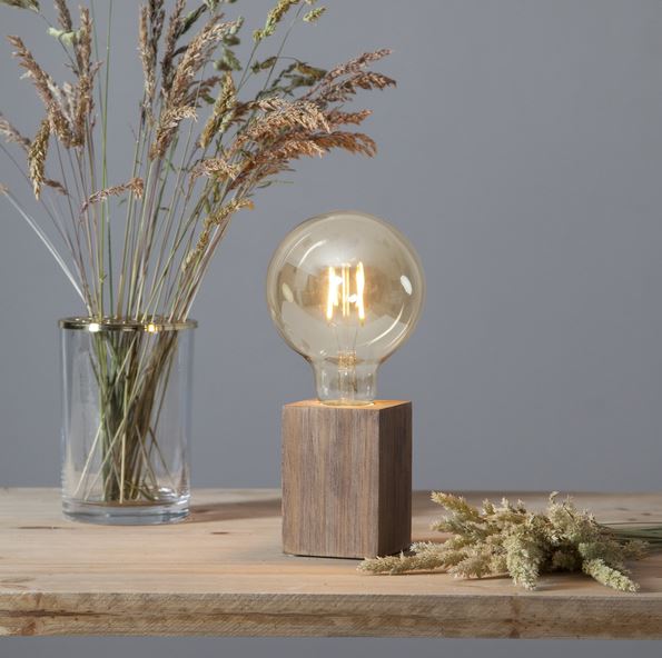 Bordlampe Lampfot Box Brun