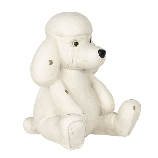 Dekorasjon Dyr Hund 14x12x16 Cm Hvit Polyresin