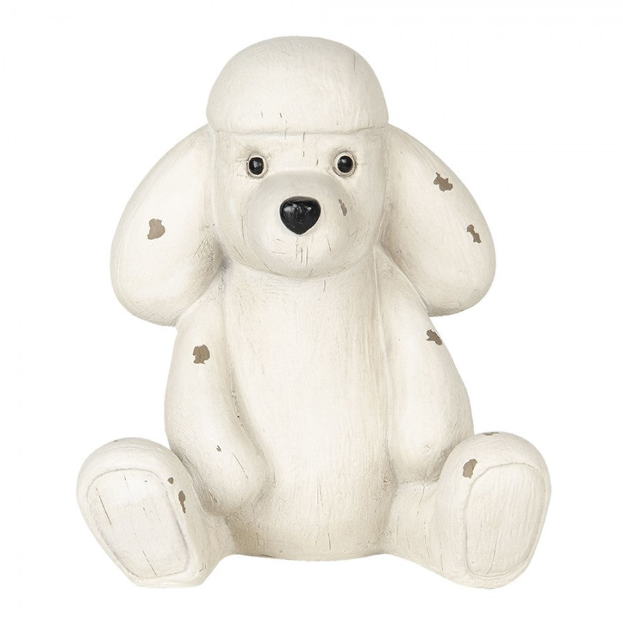 Dekorasjon Dyr Hund 14x12x16 Cm Hvit Polyresin
