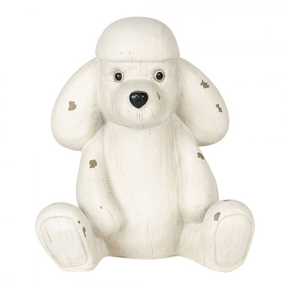 Dekorasjon Dyr Hund 14x12x16 Cm Hvit Polyresin