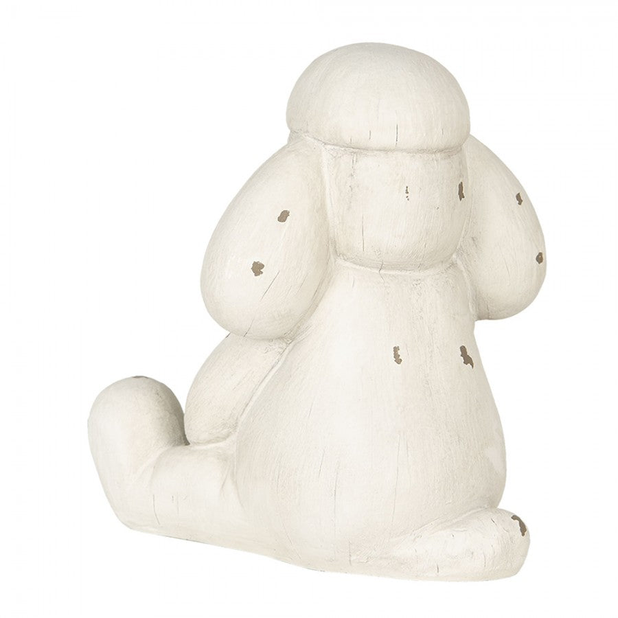 Dekorasjon Dyr Hund 14x12x16 Cm Hvit Polyresin