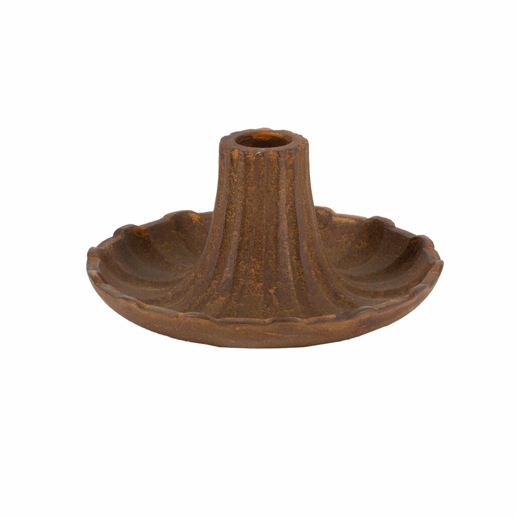 Lysestake med rustfinish 14x6,5 cm