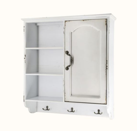 Veggskap med dør og hyller H61/L56/B19 cm creme