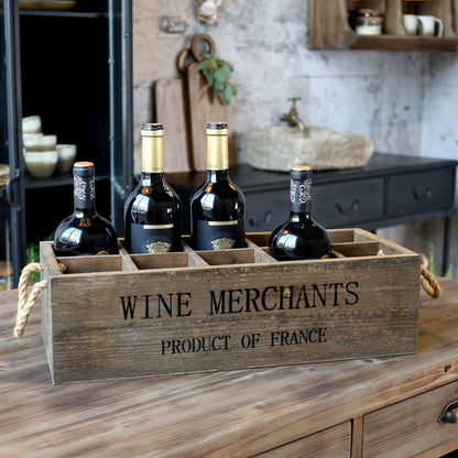 Dekorativ boks Wine Merchants H14/L49,5/B21,5 cm naturlig