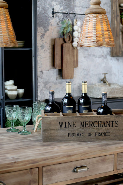 Dekorativ boks Wine Merchants H14/L49,5/B21,5 cm naturlig