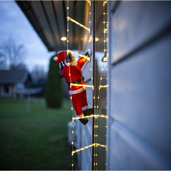 Utendørs julepynt Nisse med stige 200 cm