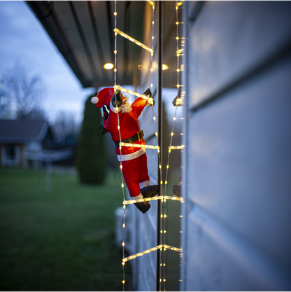 Utendørs julepynt Nisse med stige 200 cm