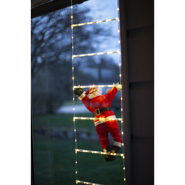 Utendørs julepynt Nisse med stige 200 cm