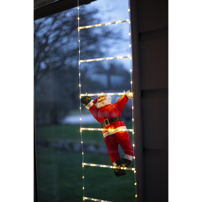 Utendørs julepynt Nisse med stige 200 cm