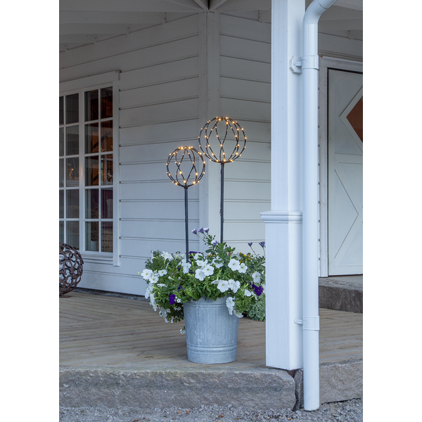 Hagebelysning Soldrevet sett med 2 svarte runde kuler 130/110 cm