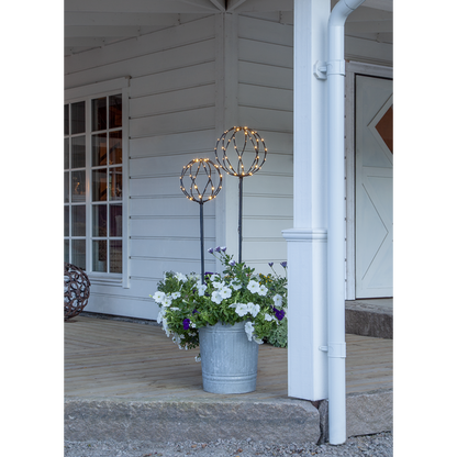 Hagebelysning Soldrevet sett med 2 svarte runde kuler 130/110 cm